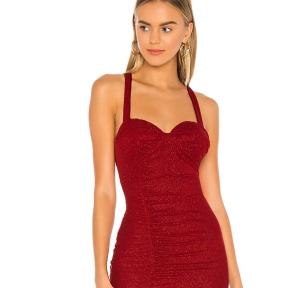 MAJORELLE Bianca Maxi Dress in Cranberry Red - Size Small - Picture 1 of 7